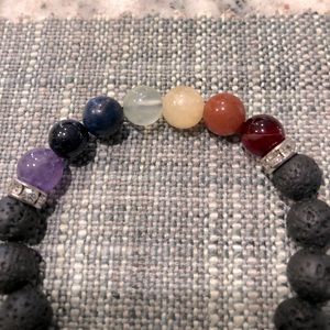💜 Multi Color Elastic Lava Bead Bracelet